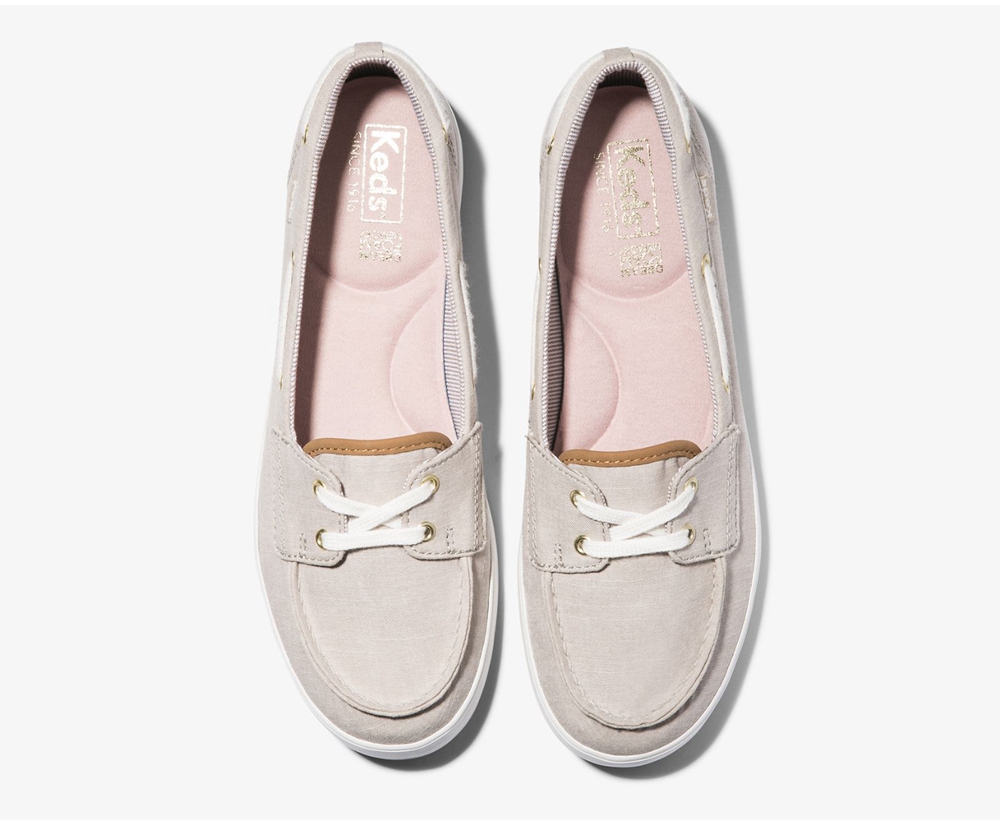 Keds Slip Ons Grey - Charter Chambray - Womens BWVYKN-814